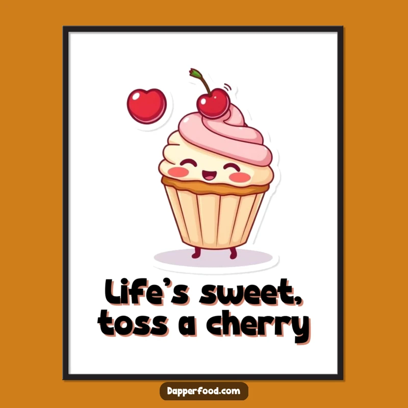 Free Printable Wall Art: Cute Cupcake Toss Design, Sweet & Cheerful Downloadable Decor
