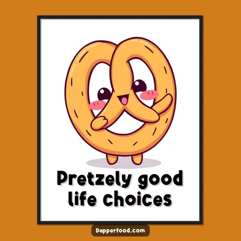 Funny Free Printable Wall Art: Kawaii Pretzel Character Wiggle for Instant Joy
