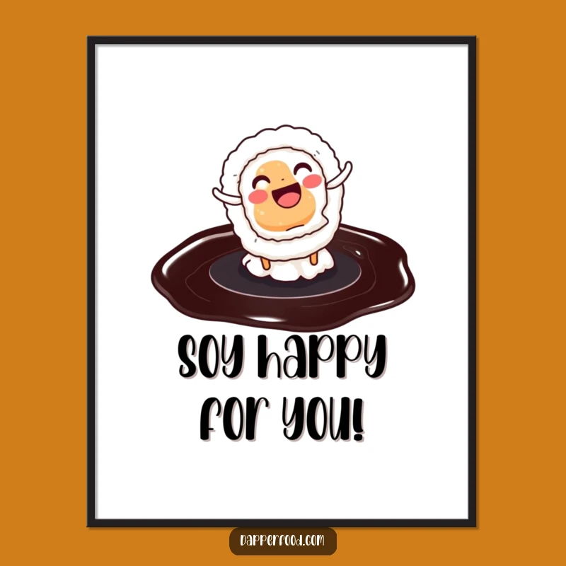 Free Printable Wall Art: Sushi Cartwheel Action, Hilarious Foodie Downloadable Decor for Kitchen