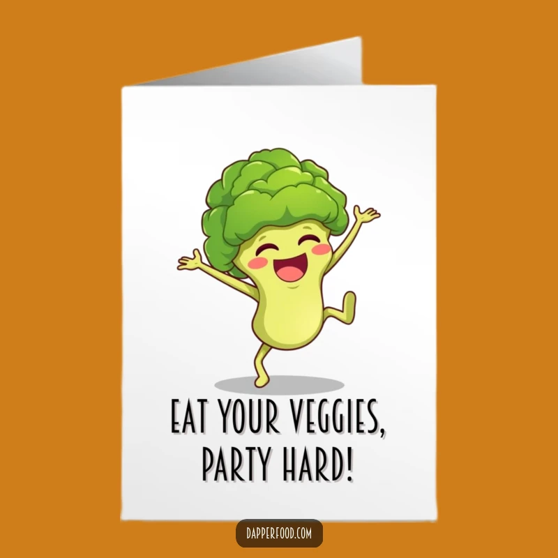 Free Printable Broccoli Birthday Card: Giggling Floret cartwheels for a hilarious downloadable gift!