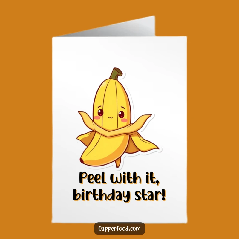 Free Printable Banana Cape Birthday Card: Funny Flying Character Downloadable Gift