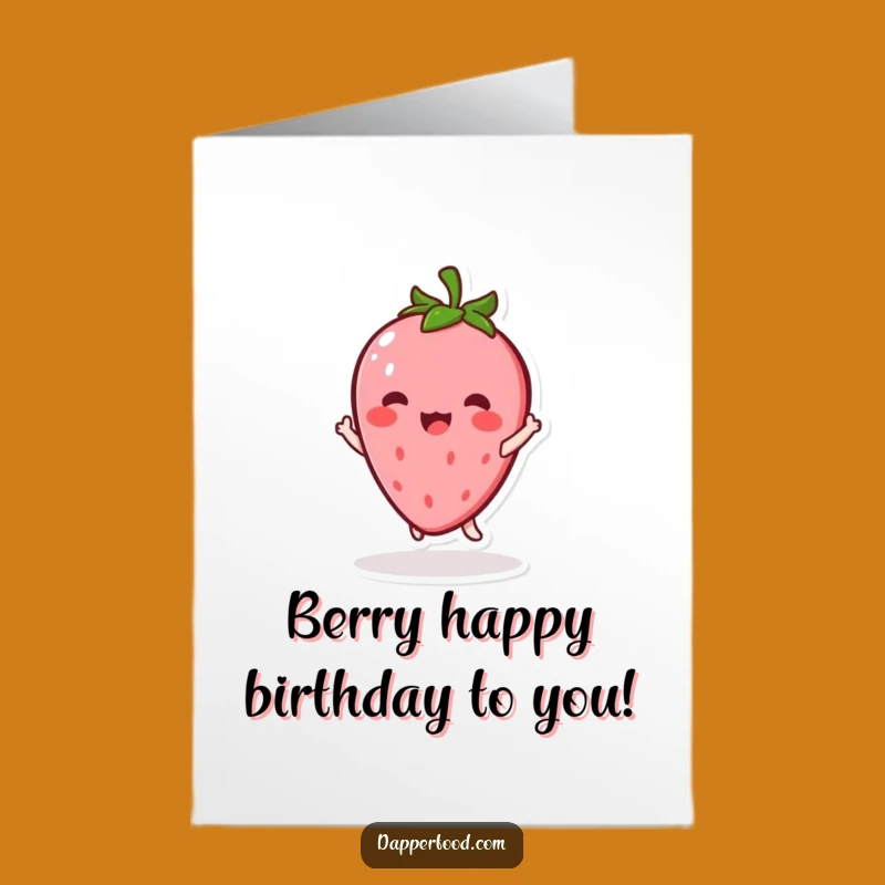 Free Printable Birthday Card: Cute Kawaii Strawberry Twirl Gift