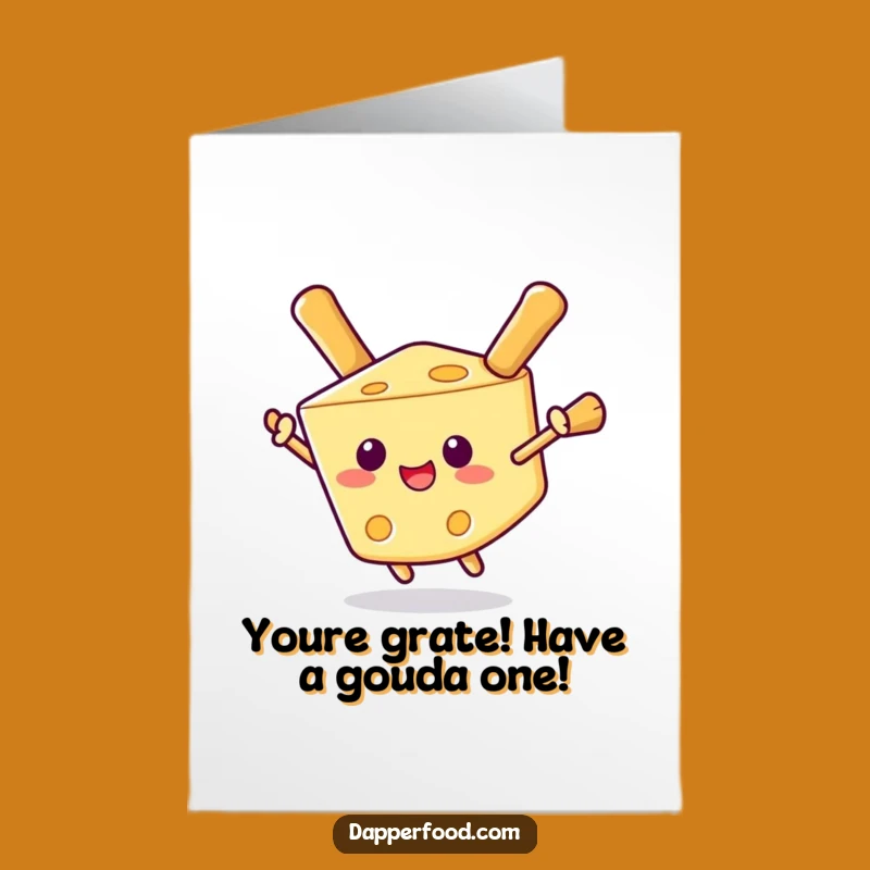 Free Printable Birthday Card: Funny Cheese Wedge Floating Card, Downloadable Gift