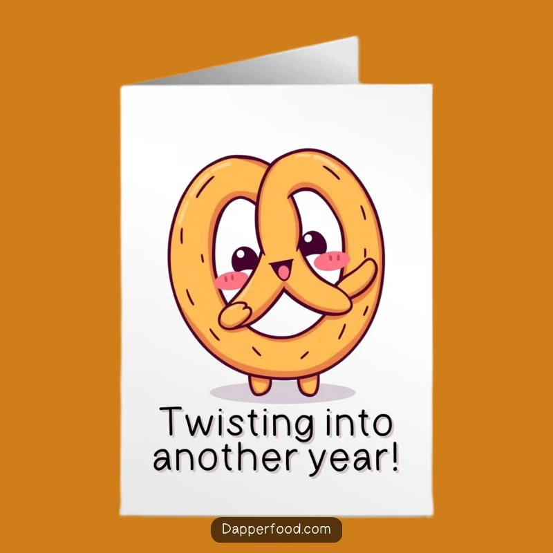 Free Printable Birthday Card: Funny Kawaii Pretzel Wiggle for a Great Laugh