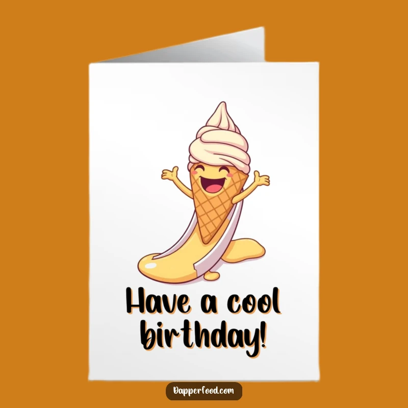 Free Printable Birthday Card: Ice Cream's Syrup Slide, Funny Downloadable for Sweet Fun