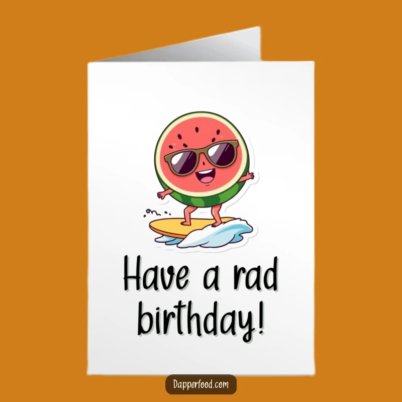 Free Printable Birthday Card: Watermelon Surf Fun Downloadable Gift