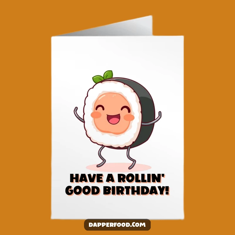 Free Printable Birthday Sushi Roll Bouncing Card - Funny Springy Downloadable Gift