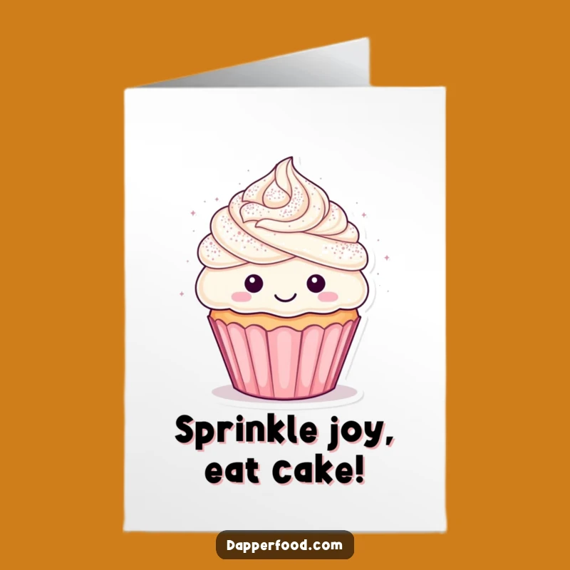Free Printable Birthday Card: Funny Glitter Cupcake - Instant Download Funny Gift