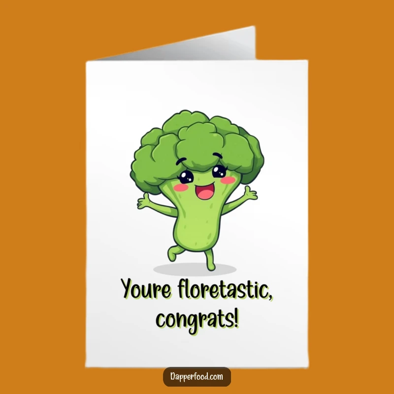 Free Printable Broccoli Dance Congrats Card: Funny Veggie Downloadable