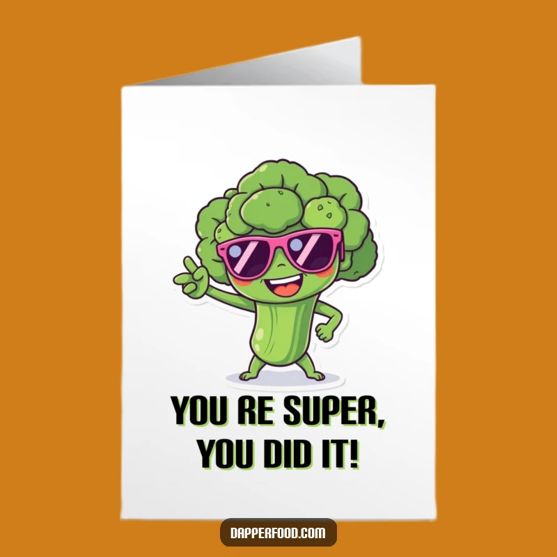 Free Printable Congrats Card: Broccoli Superhero, Hilarious Downloadable Gift for Achievers