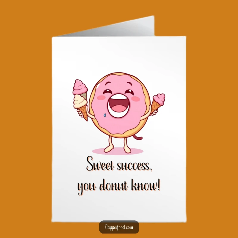 Free Printable Congrats Card: Donut Juggling Ice Cream Celebration Downloadable