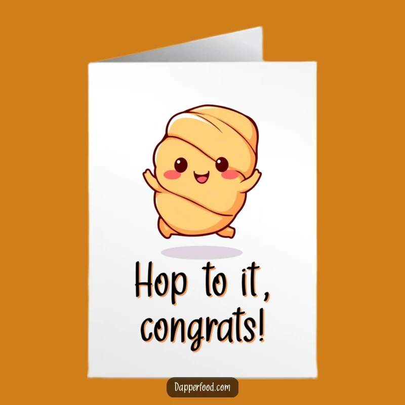 Free Printable Congrats Card: Hoppin' Kawaii Croissant