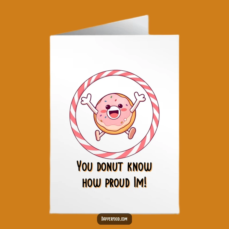 Free Printable Congrats Card: Humorous Donut Hoop Jumping, Downloadable Gift
