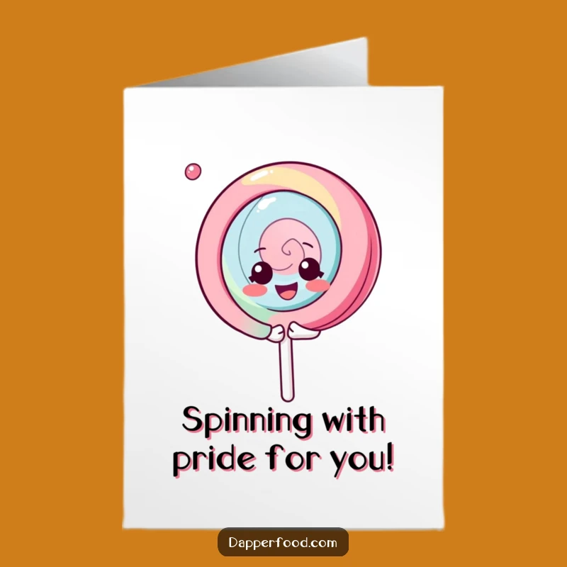 Free Printable Congrats Card: Joyful Kawaii Lollipop Spin
