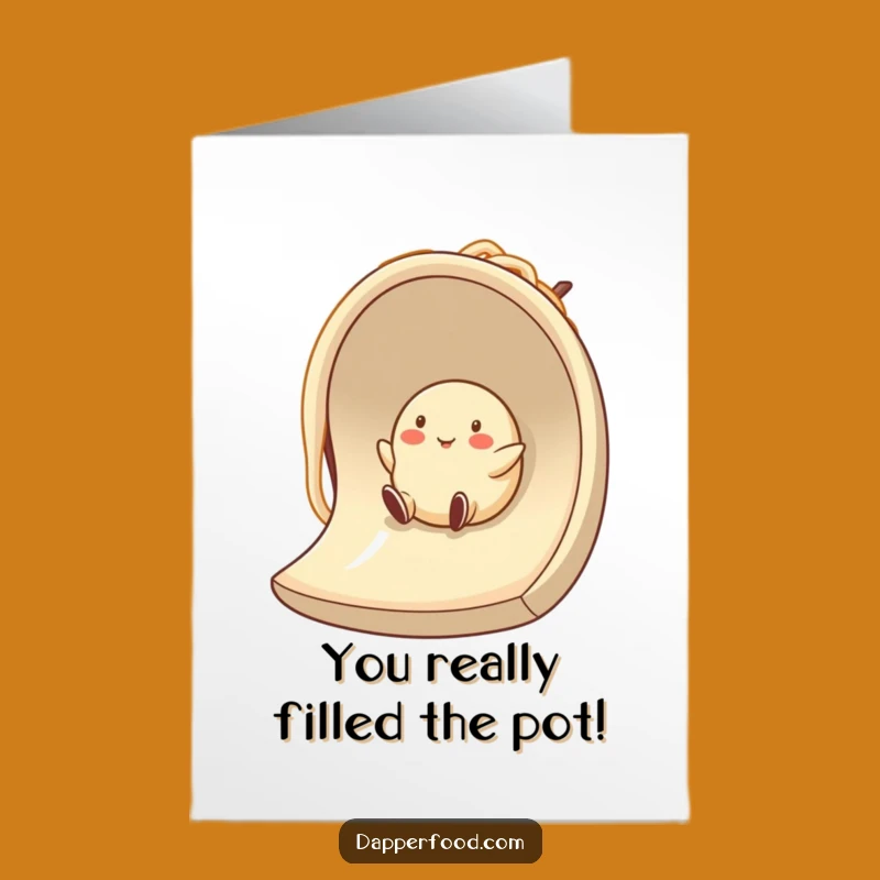 Free Printable Dumpling Congrats Card: Noodle slide fun for a funny downloadable gift!