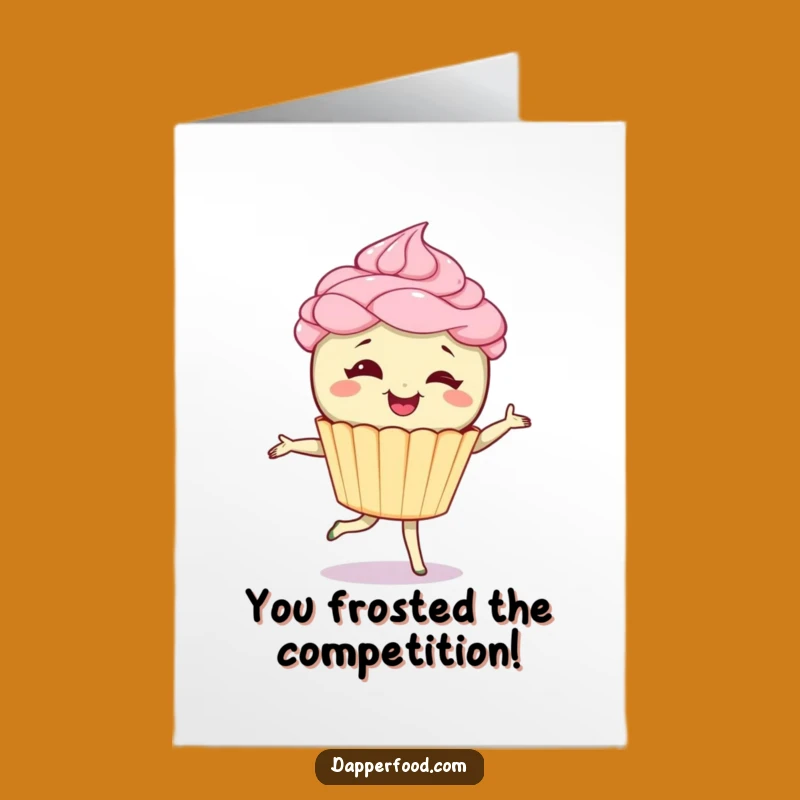 Free Printable Funny Cupcake Congrats Card: Giggling Pirouettes for a Sweet Achievement