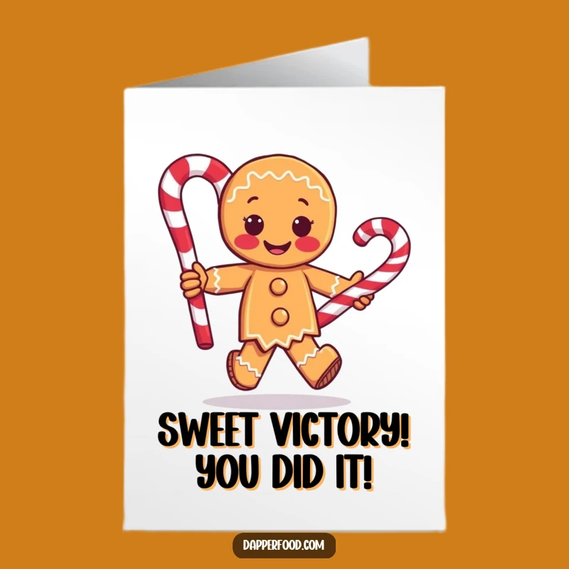 Free Printable Gingerbread Man Congratulations Card: Funny Downloadable Gift for Sweet Success