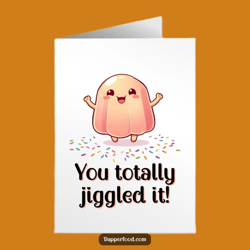 Free Printable Jelly Congrats Card: Bouncing Victory Fun, Humorous Downloadable Greeting for Sweet Success