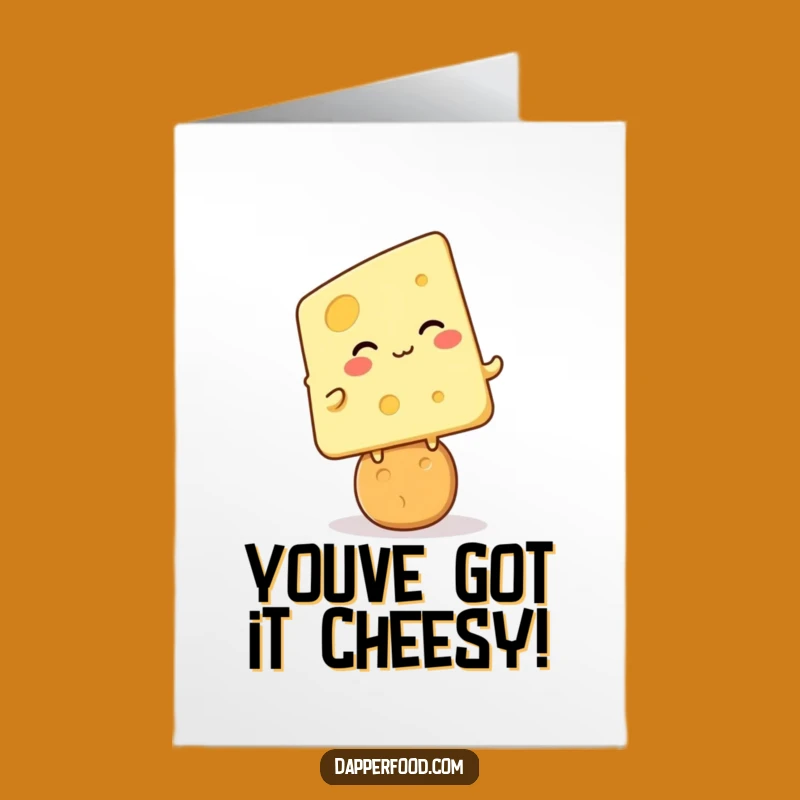 Free Printable Kawaii Cheese Congratulations Card: Giggle Balanced Downloadable Gift