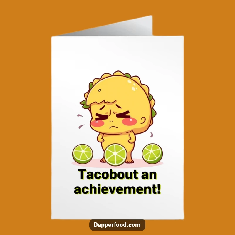 Free Printable Nervous Taco Congrats Card: Juggling Limes Downloadable Gift