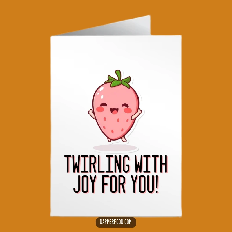 Free Printable Congrats Card: Cheerful Kawaii Strawberry Twirl