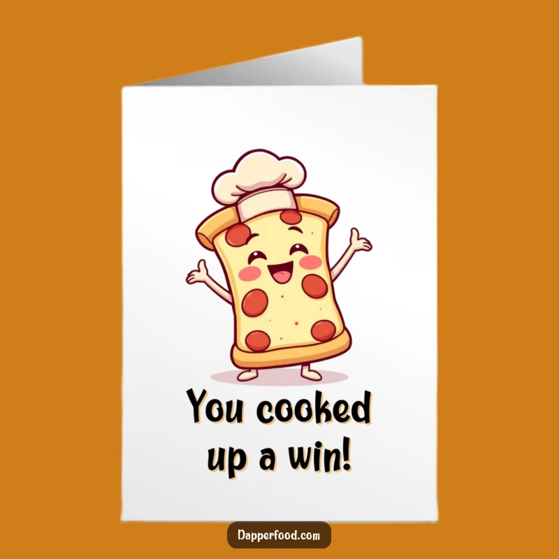 Free Printable Congrats Card: Pizza Chef Pose - Culinary Downloadable Gift!