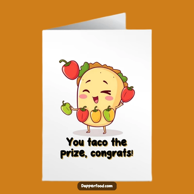 Free Printable Congrats Card: Juggling Taco Triumph, Witty Downloadable for Any Success