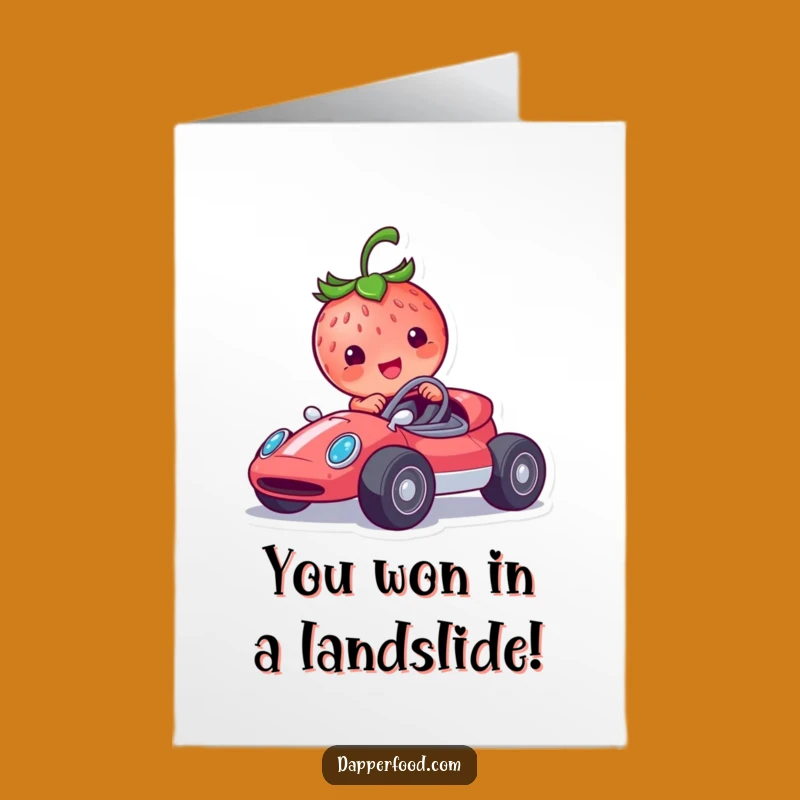 Free Printable Congrats Card: Strawberry Racer - Funny Achievement Gift