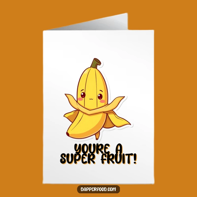 Free Printable Banana Cape Congrats Card: Funny Flying Character Downloadable