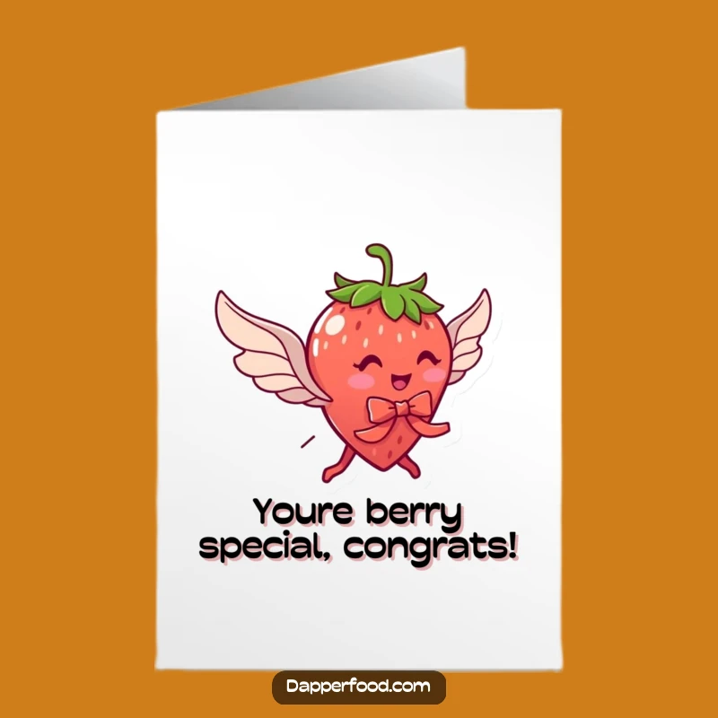 Free Printable Strawberry Congratulations Card - Flying High with Sweet Success Downloadable