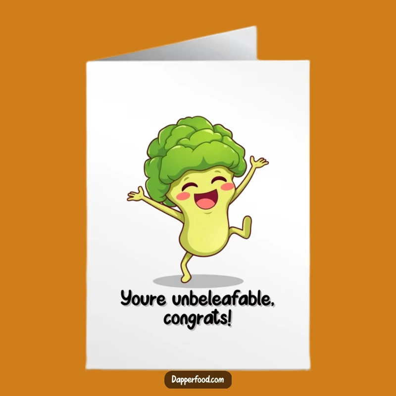 Free Printable Congrats Card: Giggling Broccoli Floret cartwheels for a funny downloadable gift!