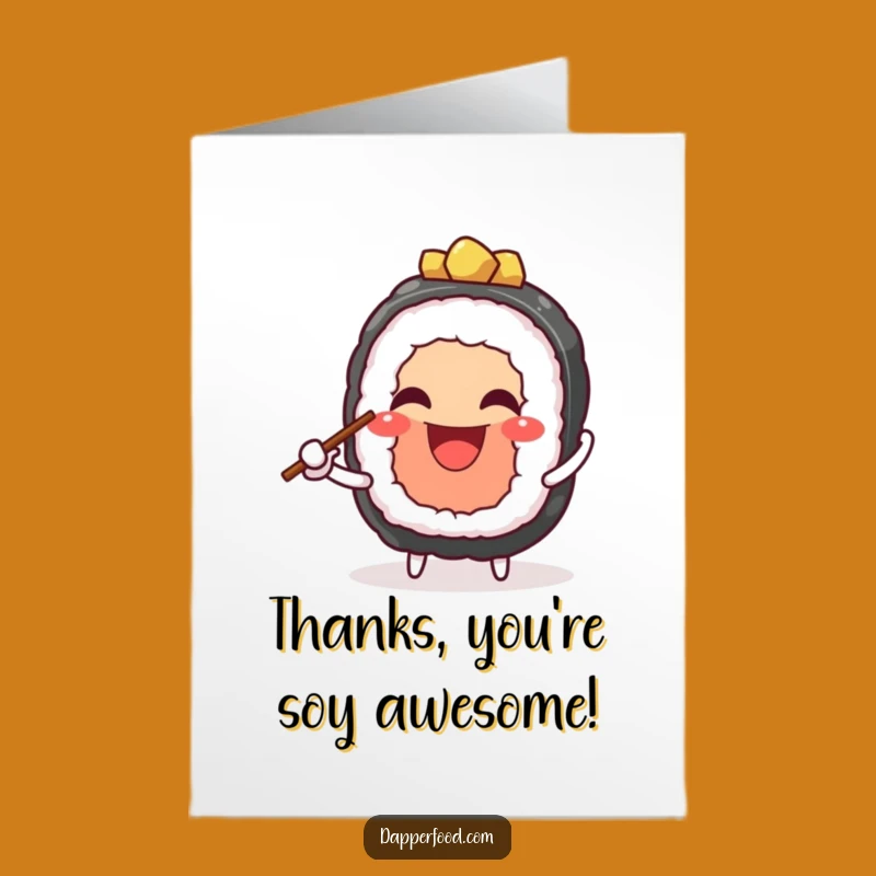 Free Printable Funny Sushi Thank You Card: Juggling Gratitude with a Grinning Foodie Flair