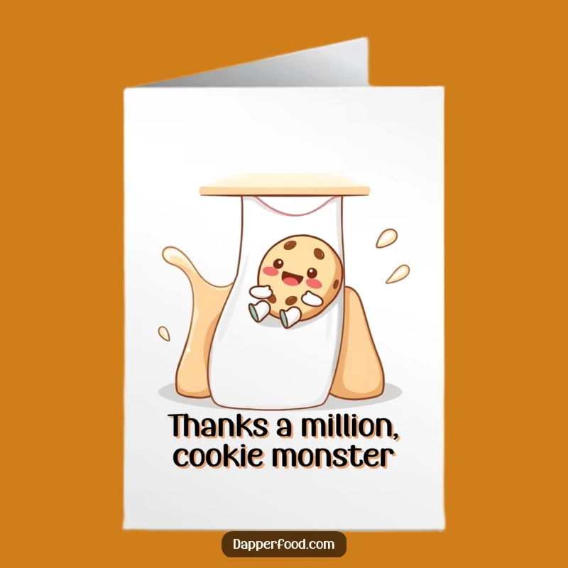 Free Printable Thank You Card: Grateful Cookie Slide, Appreciative Downloadable Greeting, Heartfelt DIY Gift
