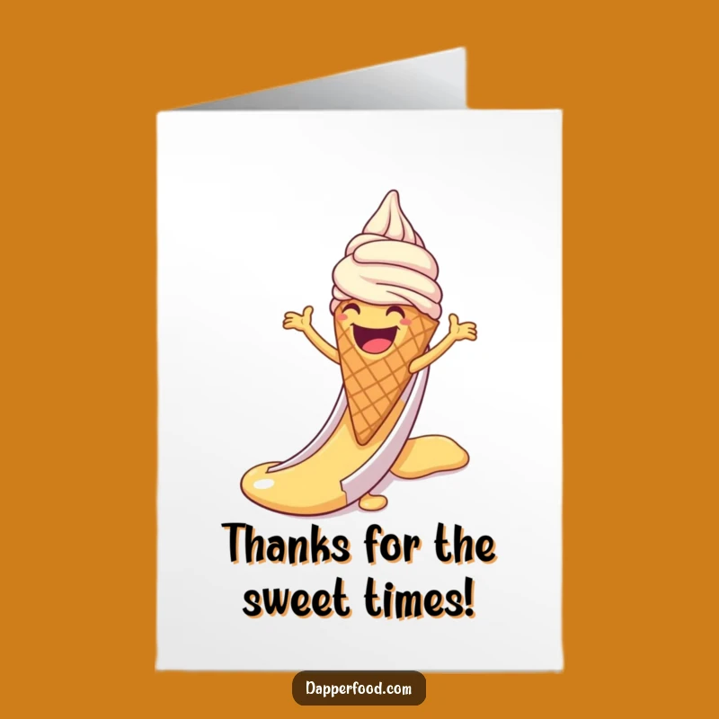 Free Printable Thank You Card: Ice Cream's Syrup Slide, A Sweet & Funny Downloadable Gift