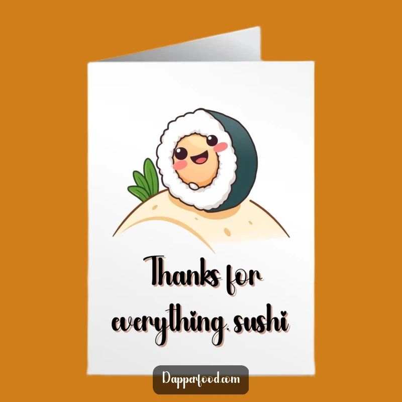 Free Printable Thank You Card: Sushi Roll Rolling, Meaningful Downloadable Gift