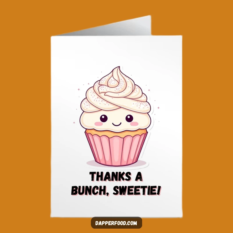 Free Printable Thank You Card: Glitter Cupcake - Sweet & Funny Downloadable Gift
