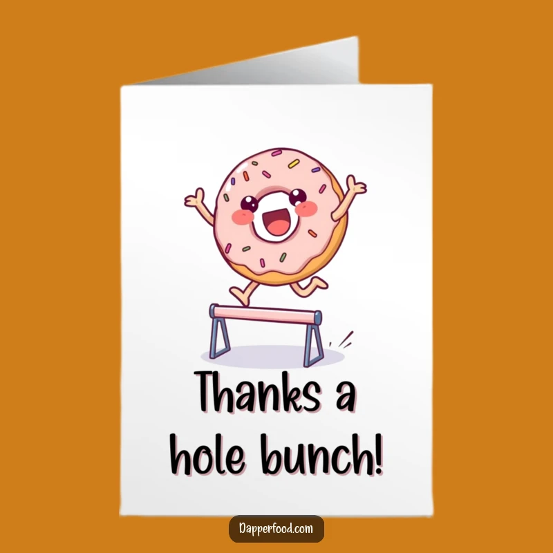 Free Printable Funny Donut Thank You Card: Leaping Over Hurdles with Sprinkled Gratitude