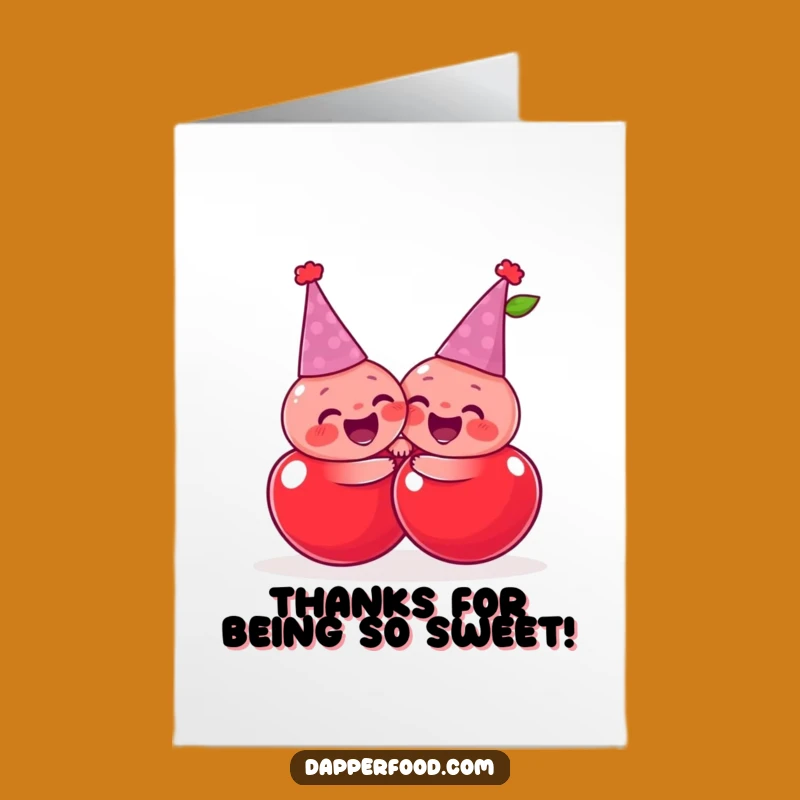 Free Printable Thank You Card: Giggling Cherry Pals, Hilarious Downloadable Gift of Thanks