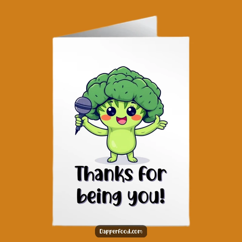 Free Printable Broccoli Thank You Card: Funny Downloadable Gift for Veggie Gratitude