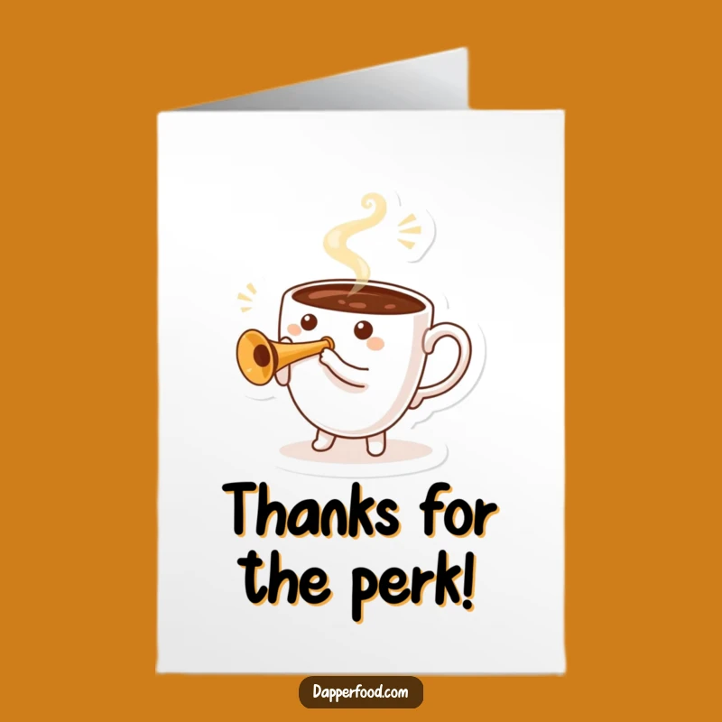 Free Printable Coffee Trumpet Thank You Card: Funny Brew Gift