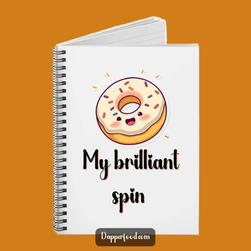 Funny Spinning Donut Notebook, Humorous Journal Gift for Treat Lovers