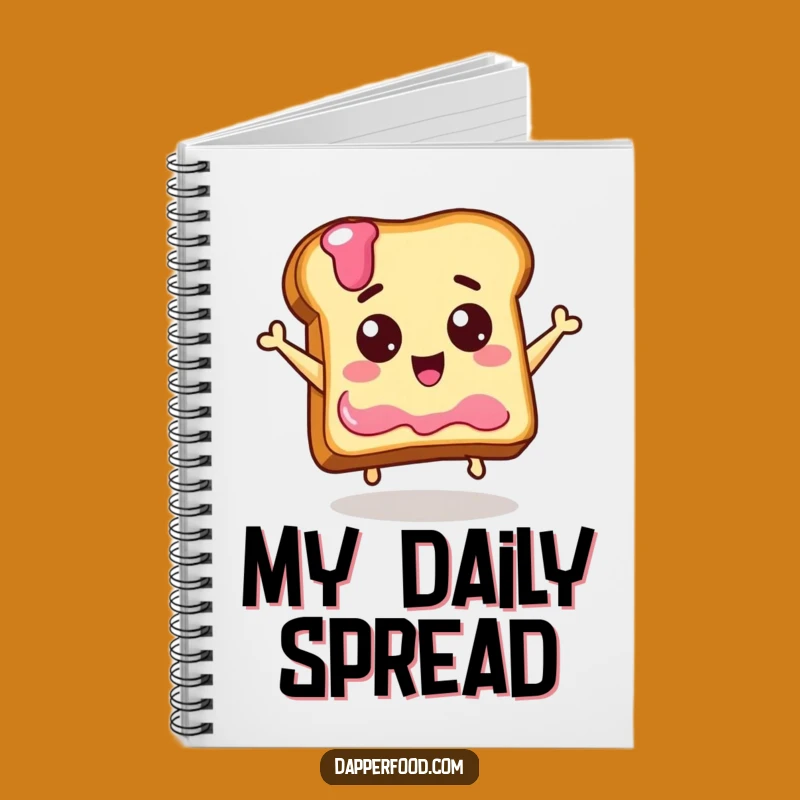 Funny Toast Jumping for Jelly Notebook - Cartoon Journal, Ideal Funny Gift