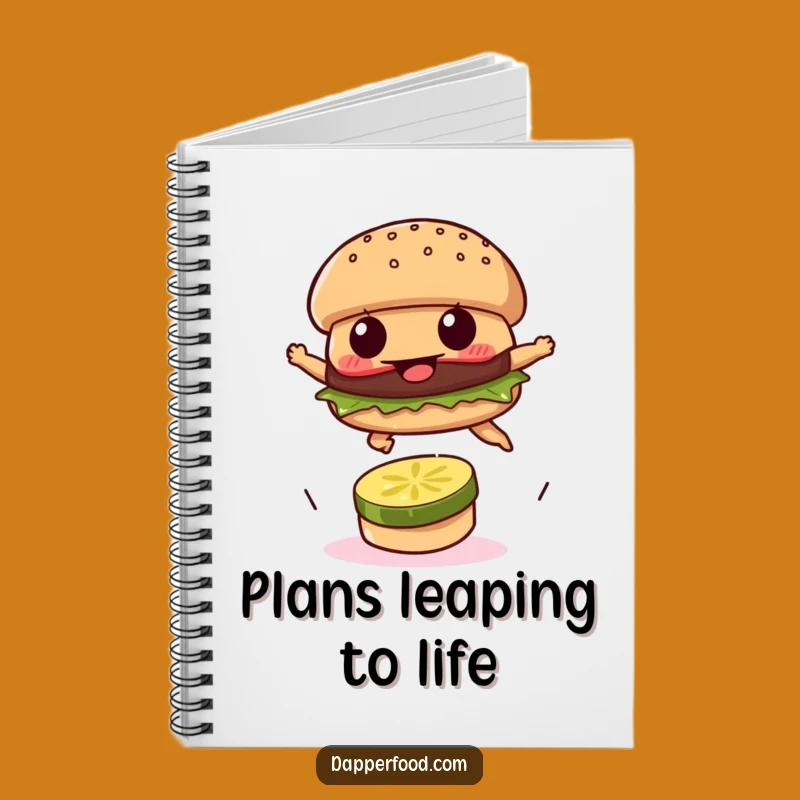 Funny Burger Leap Notebook - Jot Down Your Ambitious Plans