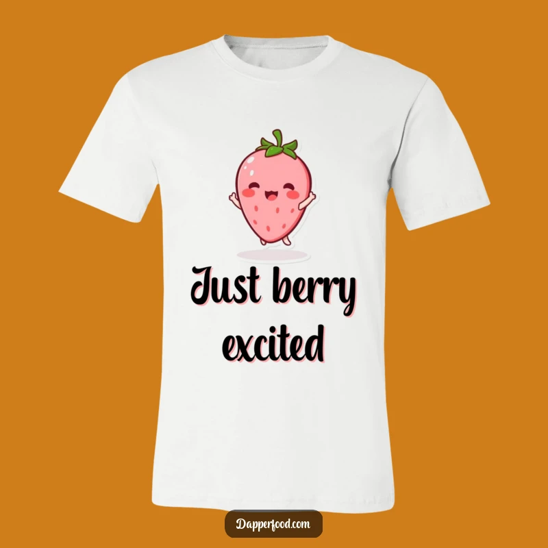 Funny Kawaii Strawberry T-Shirt: Show Your Excitement with This Twirling Character Tee Gift