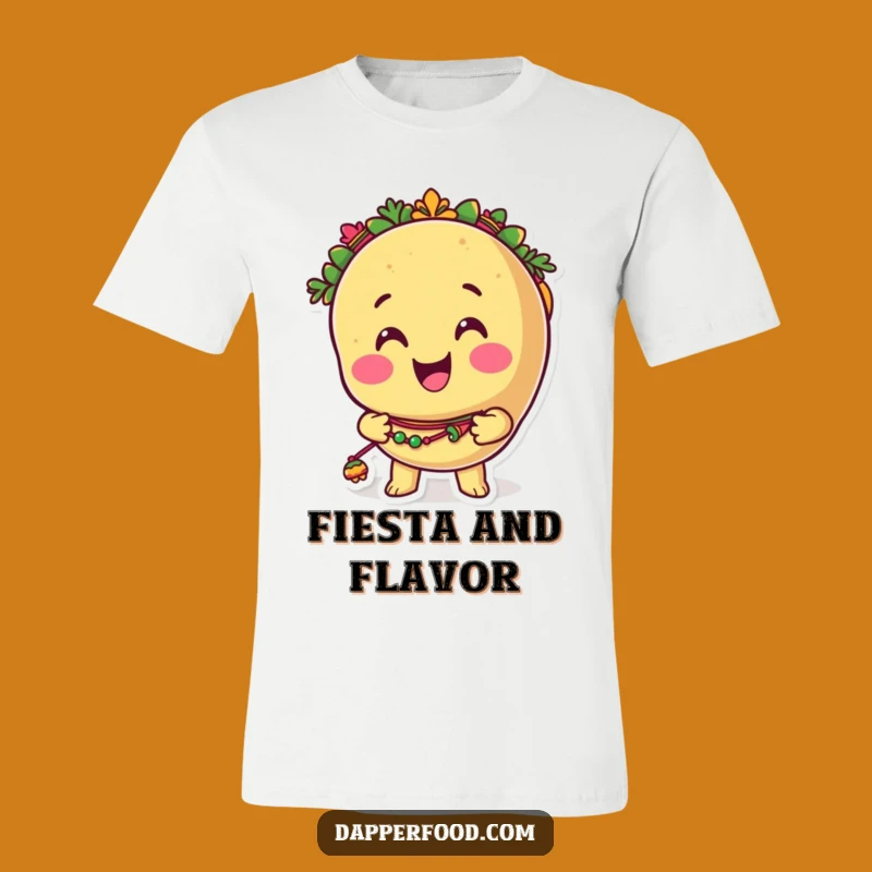 Funny Taco Character T-Shirt: Smiling Taco Shaking Maracas, Hilarious Wearable Fiesta Gift!