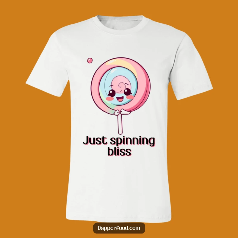 Funny Kawaii Lollipop T-Shirt: Express Joy with This Gleeful Spinning Character Tee Gift