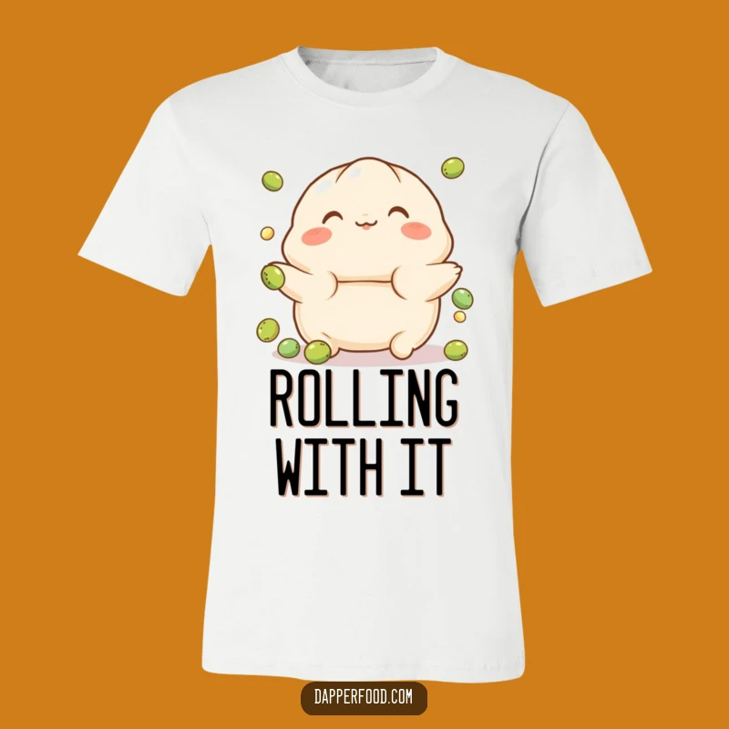 Funny Dumpling Balance T-Shirt - Cute Character Tee for Playful Gifts