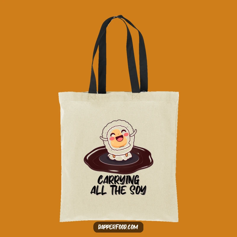 Funny Sushi Cartwheel Tote Bag: Spacious & Hilarious Accessory for Sushi Fans