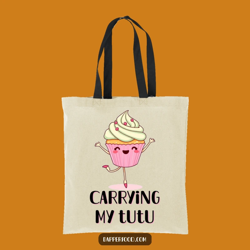 Funny Cupcake Pirouette Tote Bag - Ballet Sweetness Carryall, Gift