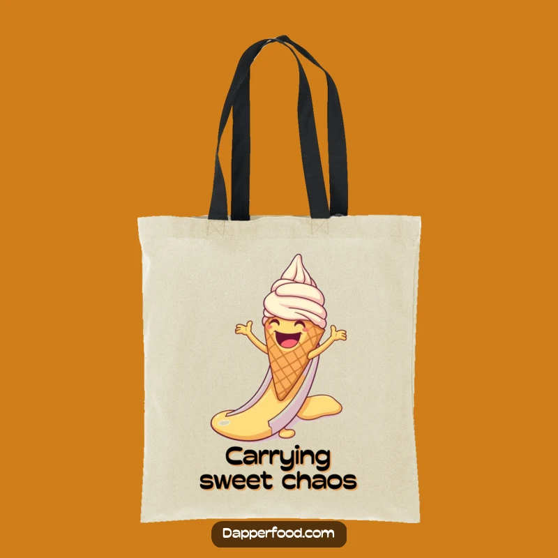 Funny Ice Cream Slide Tote Bag - Dessert Lover Carryall, Gift